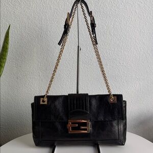 Fendi Vitello Acqua Maxi Baguette Bag